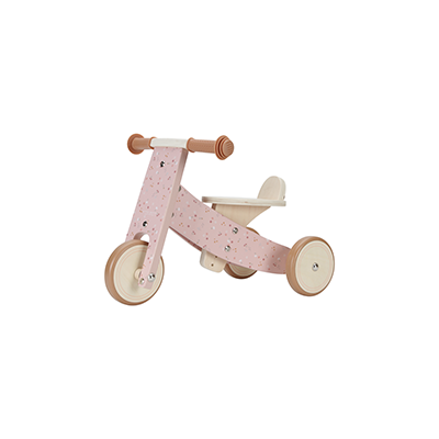 Tricycle en bois rose
