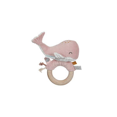 Houten Ringrammelaar Walvis - Ocean pink