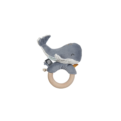 Houten Ringrammelaar Walvis - Ocean blue