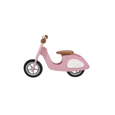 Houten loopscooter roze