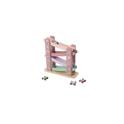 Houten autobaan roze